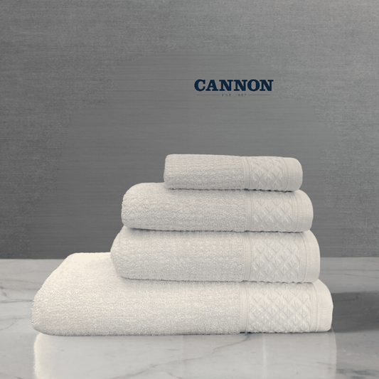 CANNON 100% COTTON TWISTED TOWELS OFFWHITE