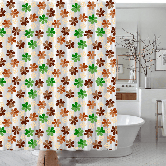 PRINTED SHOWER CURTAIN FLOWER COLORFUL