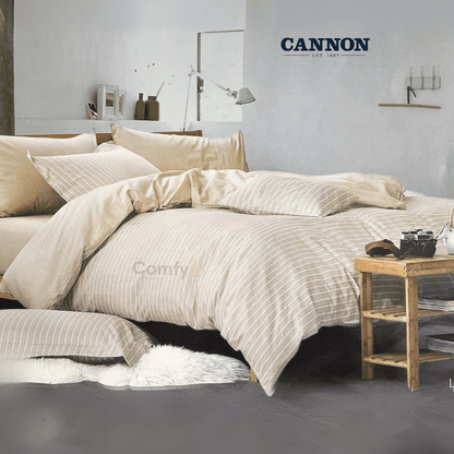 CANNON NEW STRIPE POLY COTTON 50/50 BED SETS