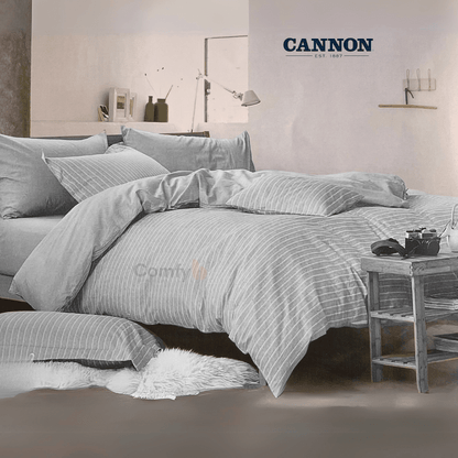 CANNON NEW STRIPE POLY COTTON 50/50 BED SETS