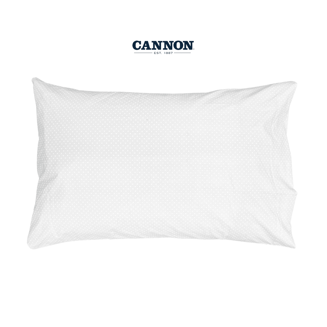 CANNON DOTS POLY COTTON SOLID PILLOWCASES 2 PIECES