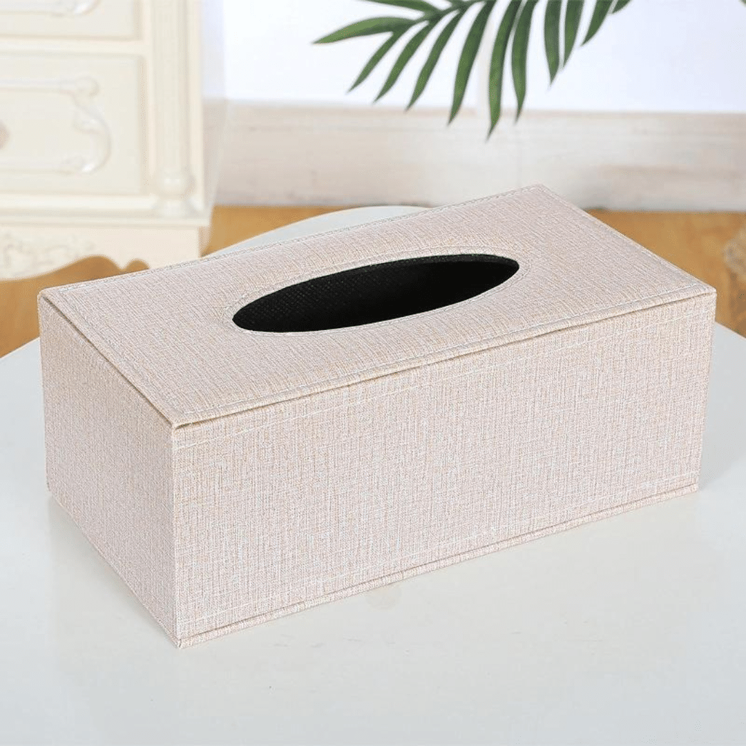 RECTANGULAR LEATHER TISSUE BOX