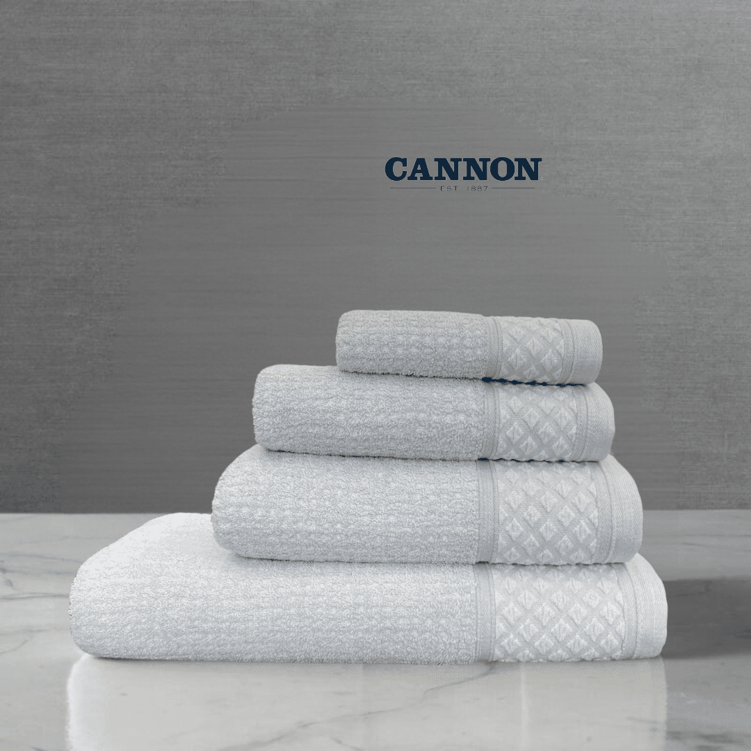 CANNON 100% COTTON TWISTED TOWELS GREYS