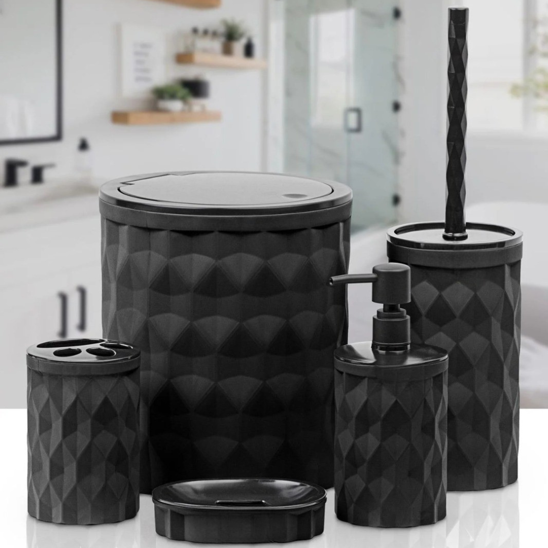 OKY DIAMOND SOLID BATHROOM SET ROUND 5 PIECE