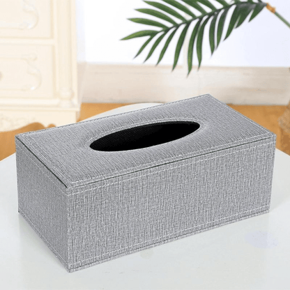 RECTANGULAR LEATHER TISSUE BOX