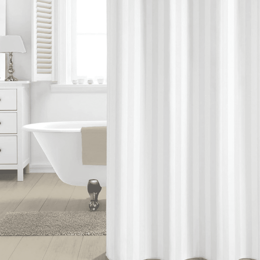 STRIPES WATERPROOF PLAIN BATHROOM CURTAIN