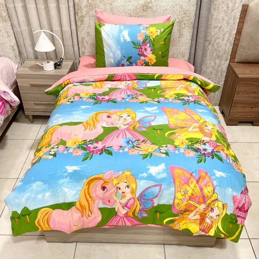 COMFYB 100% COTTON KIDS BED SET PRINCESS & UNICORN