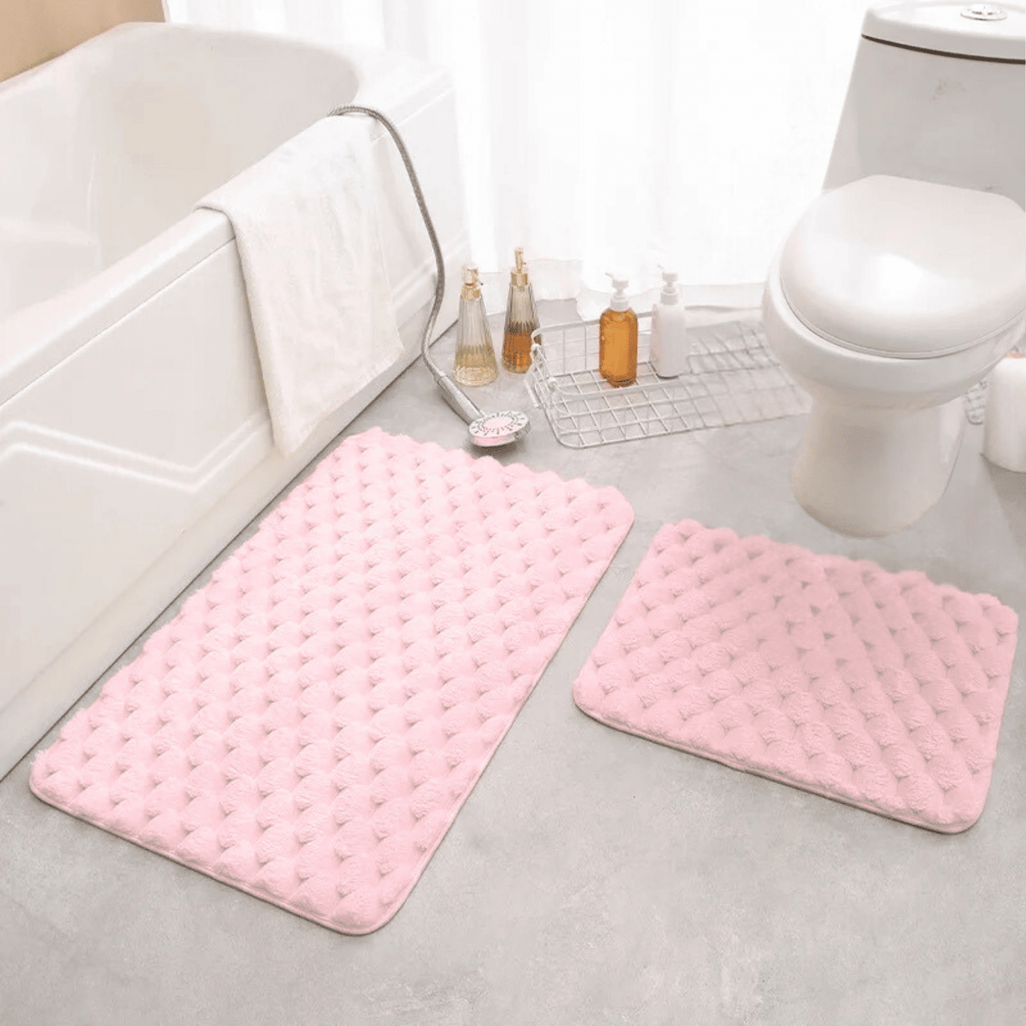 CHENILLE FLUFFY BATHMAT SET 2 PIECE