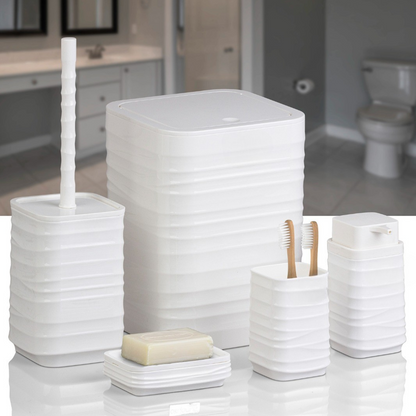 LUNA SOLID BATHROOM SET SQUARE 5 PIECE