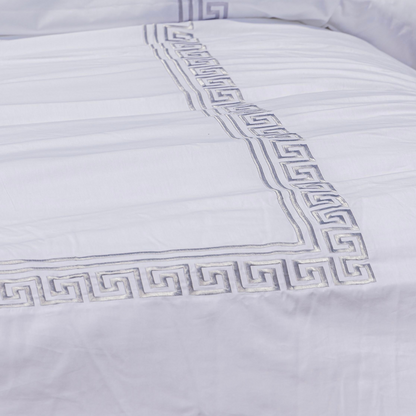 COMFYB EMBROIDERED 100% COTTON BED SET FENDI SILVER