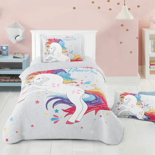 UNICORN PRINTED KIDS BEDSPREAD