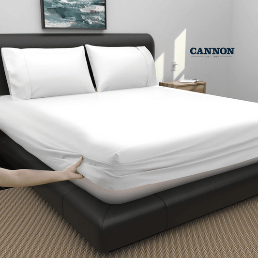 CANNON 100% COTTON FITTED SHEETS SET NEUTRAL