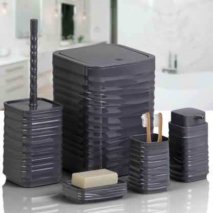 LUNA SOLID BATHROOM SET SQUARE 5 PIECE