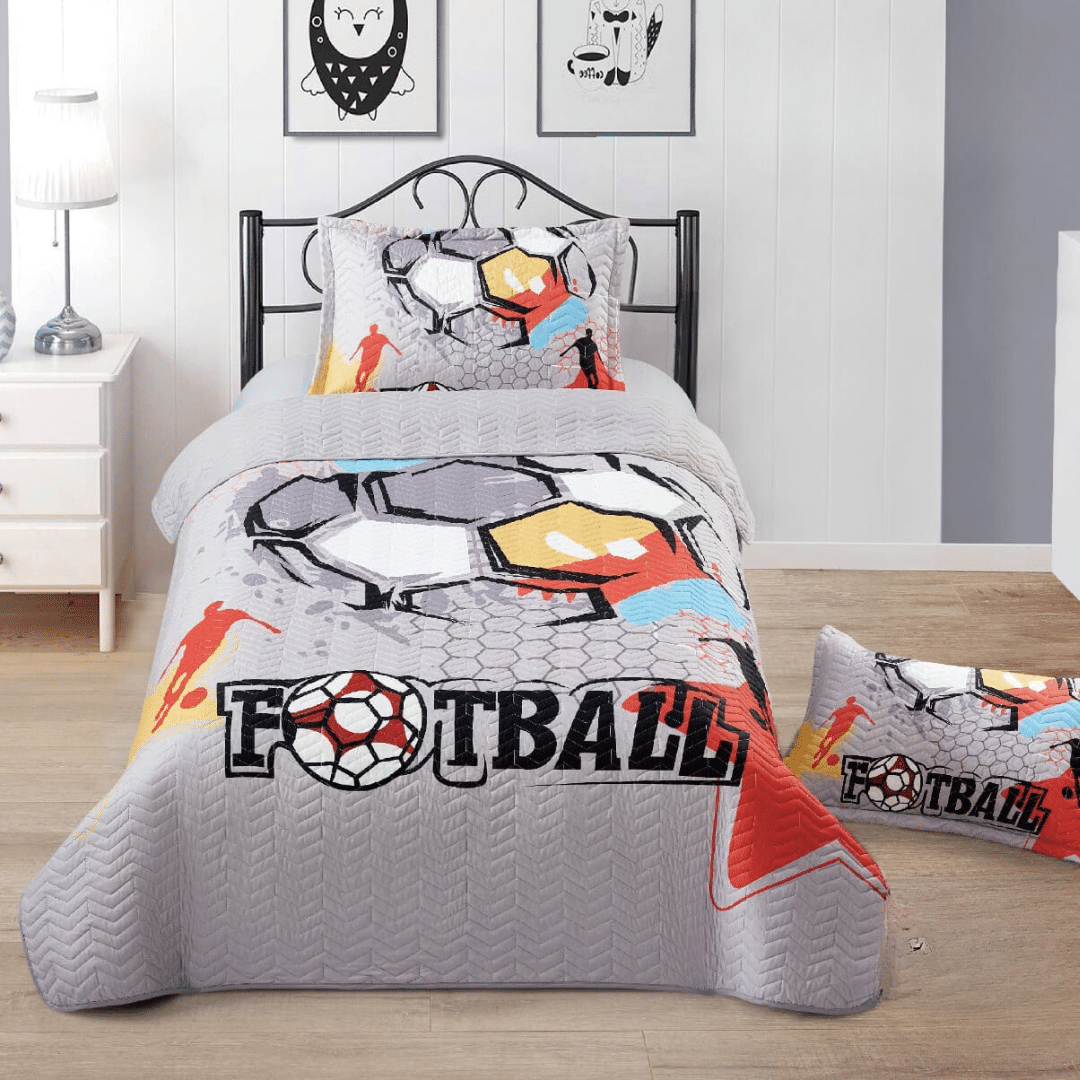 FOOTBALL PRINTED KIDS BEDSPREAD