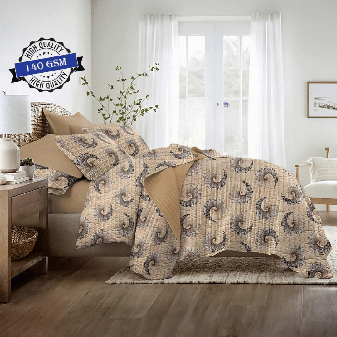 HENOK MICROFIBER PRINTED BEDSPREAD SET