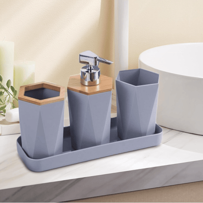 ROLA 7 PIECES BATHROOM SET GREY