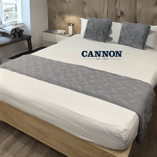 CANNON WOVEN KNITTED MELTA THROW BLANKET GREY