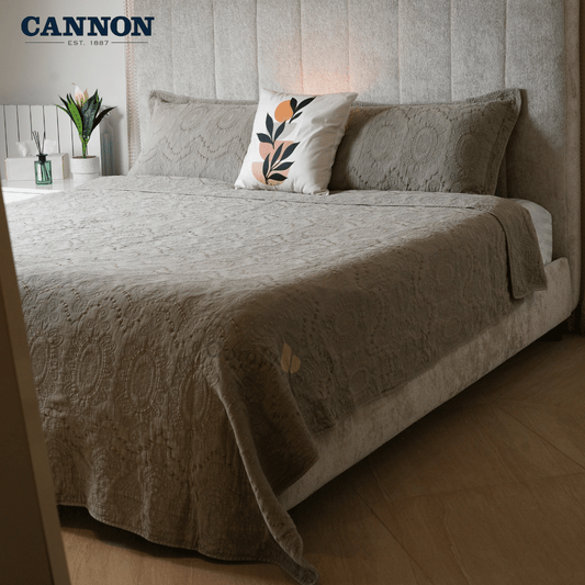 CANNON SOOTHESANDS 100% STONE WASH COTTON BEDSPREAD SET