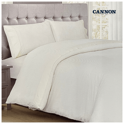 CANNON DOTS & STRIPE POLY COTTON 50/50 SOLID BED SETS