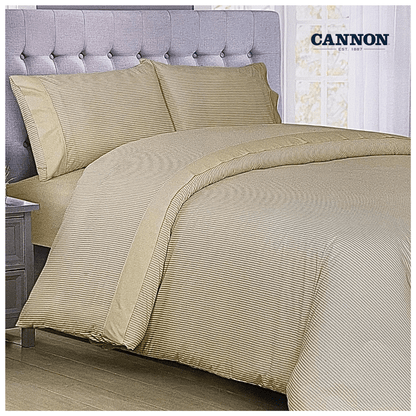 CANNON DOTS & STRIPE POLY COTTON 50/50 SOLID BED SETS