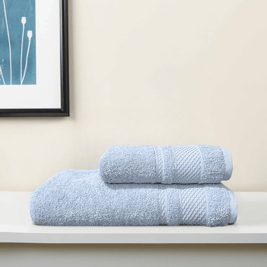 HONEYCOMB HAVEN 100% COTTON LIGHT BLUE TOWELS