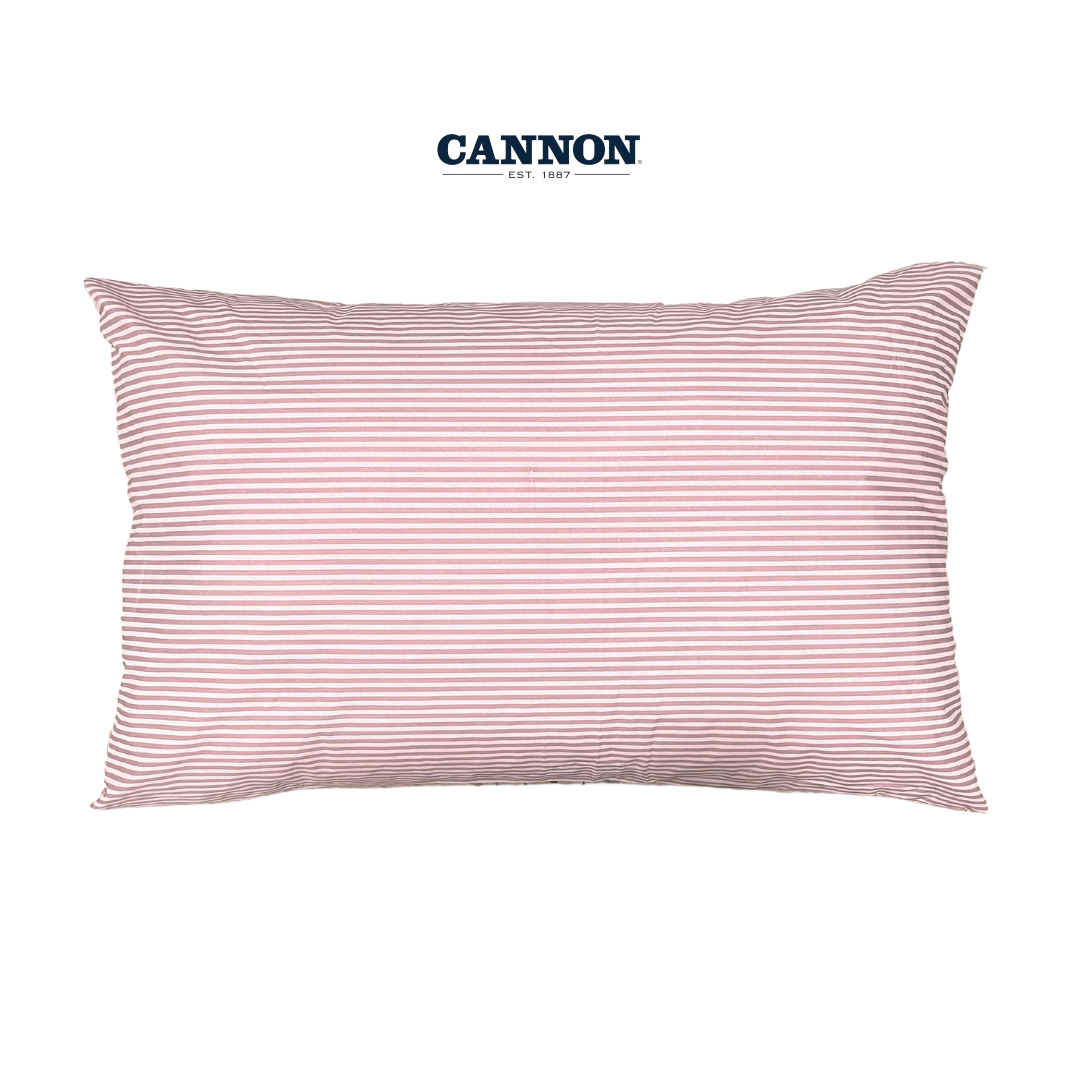 CANNON STRIPES POLY COTTON SOLID PILLOWCASES 2 PIECES