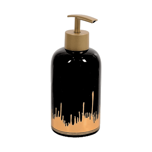 BLACK GOLD PORCELAIN SOAP DISPENSER