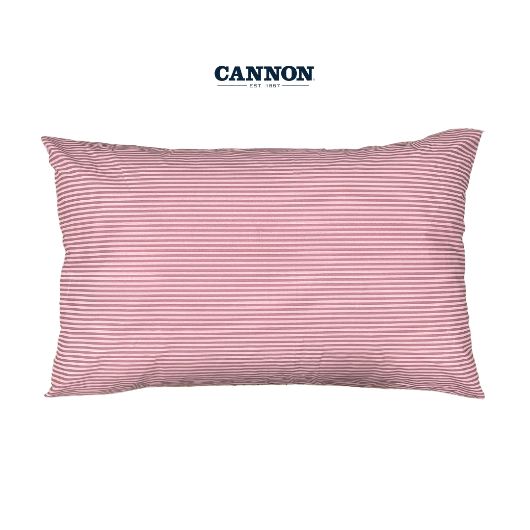 CANNON STRIPES POLY COTTON SOLID PILLOWCASES 2 PIECES