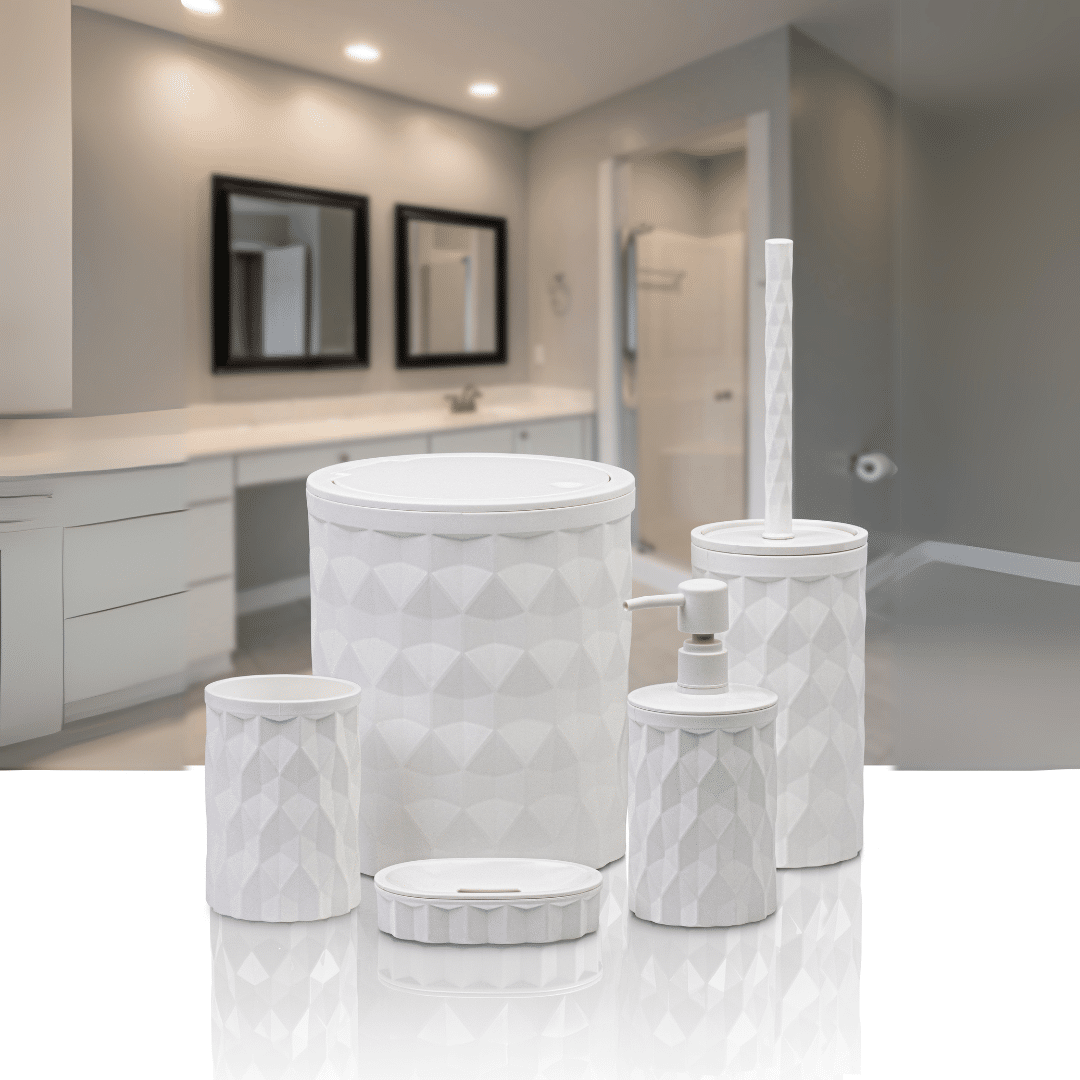 OKY DIAMOND SOLID BATHROOM SET ROUND 5 PIECE