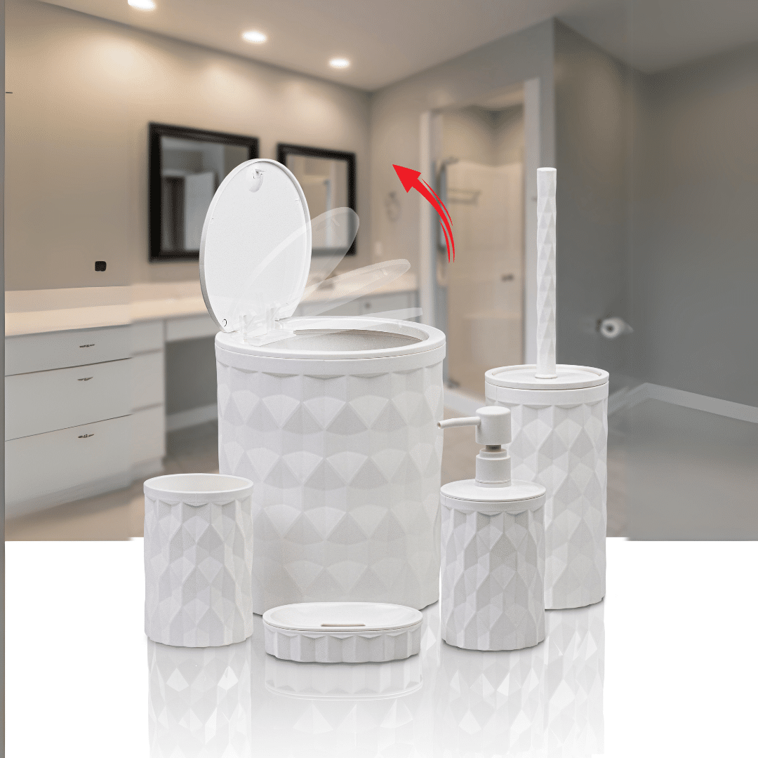 OKY DIAMOND SOLID BATHROOM SET ROUND 5 PIECE