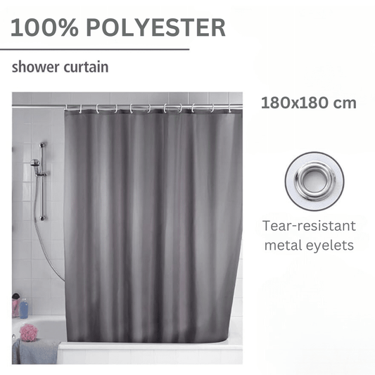 VETO WATERPROOF FABRIC SHOWER CURTAIN