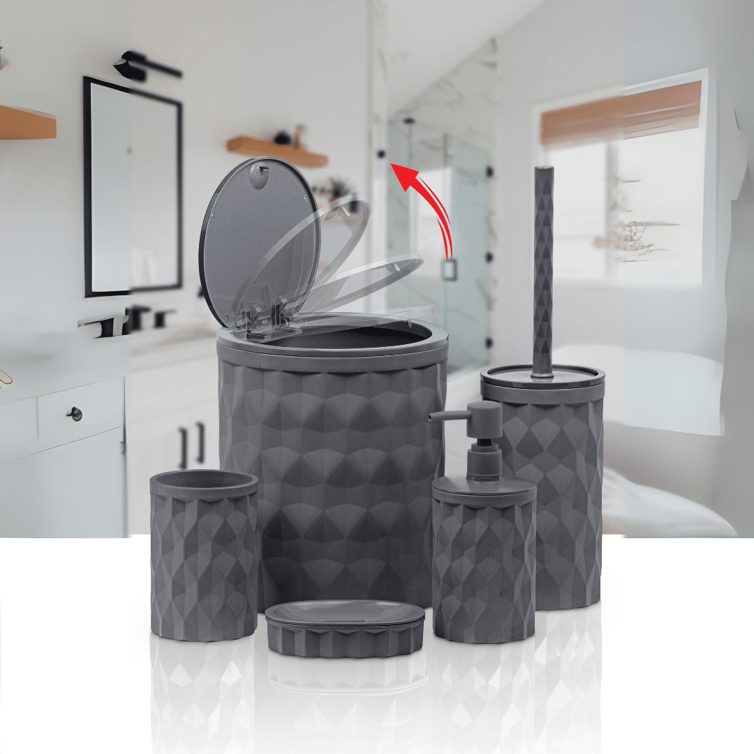 OKY DIAMOND SOLID BATHROOM SET ROUND 5 PIECE