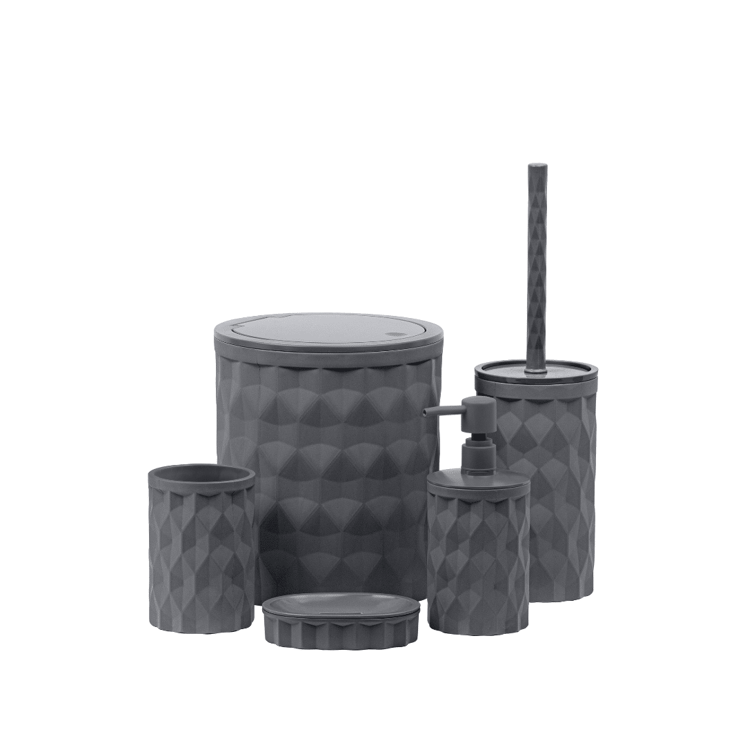 OKY DIAMOND SOLID BATHROOM SET ROUND 5 PIECE