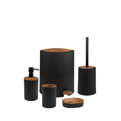 OKY COLISEUM WOODEN BATHROOM SET ROUND 5 PIECE