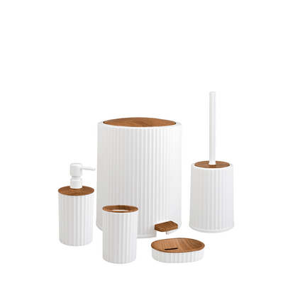 OKY COLISEUM WOODEN BATHROOM SET ROUND 5 PIECE