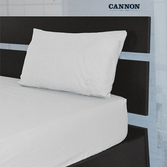 CANNON DOTS & STRIPE POLY COTTON 50/50 NUDE'S FITTED SHEET SETS