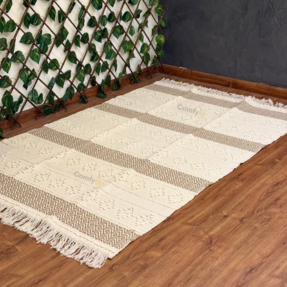 BOHO STYLE RUG WITH TASSELS DIAM