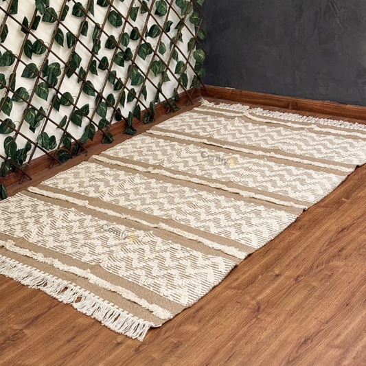 BOHO STYLE RUG WITH TASSELS ZIGZAG