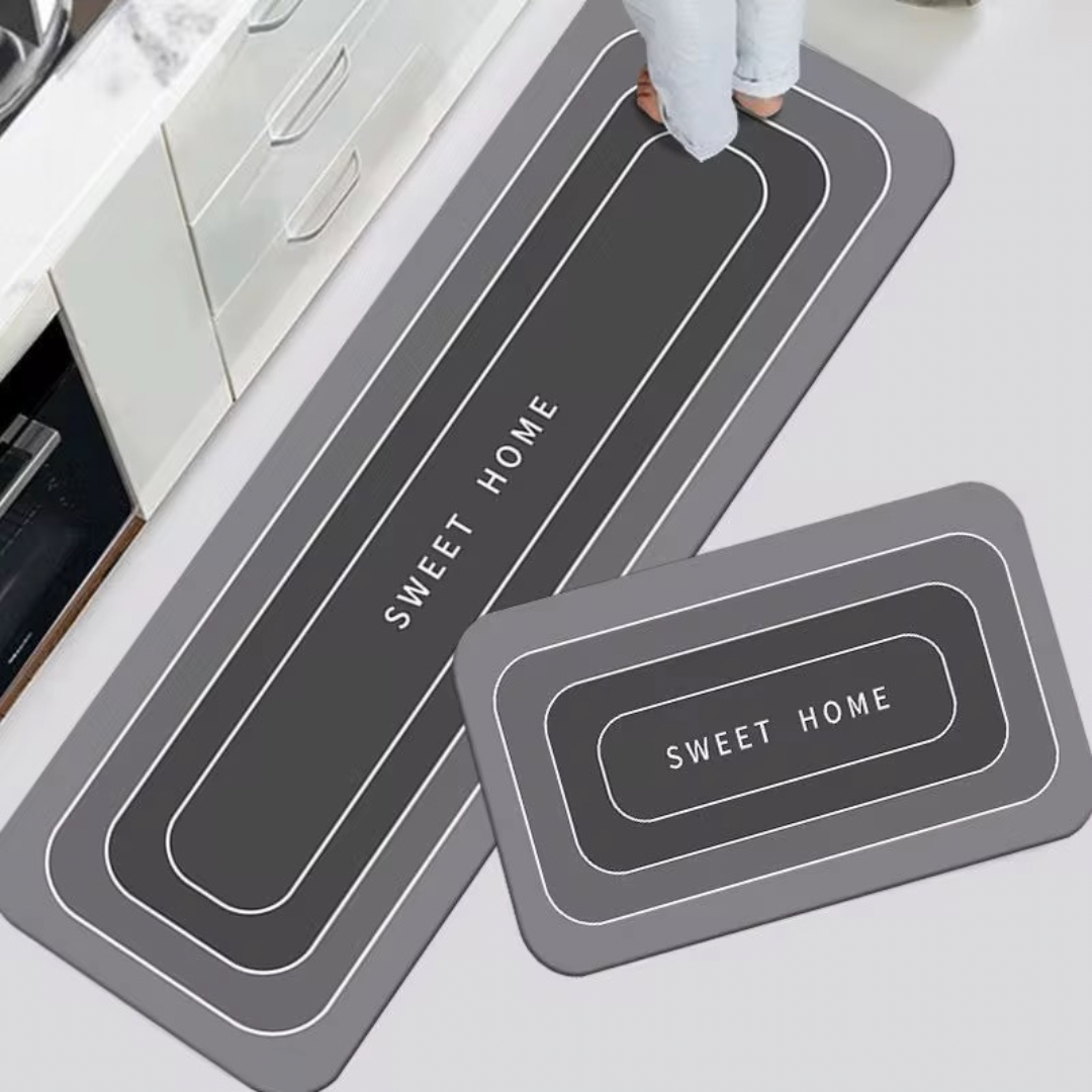 ANTISLIP RUBBER KITCHEN MAT SET 2 PIECE SWEET HOME