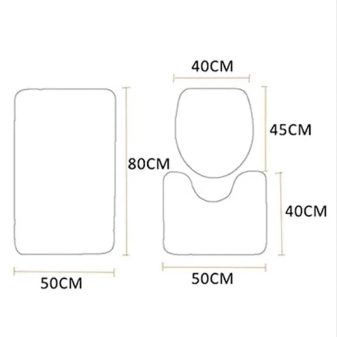 ANTISLIP BATHMAT SET 3 PIECE BATHROOM