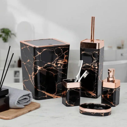 MARBLE 5-PIECES SLEEK BATHROOM SET