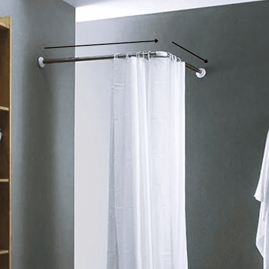 ALAMINUM ROD L-SHAPED SHOWER CURTAIN