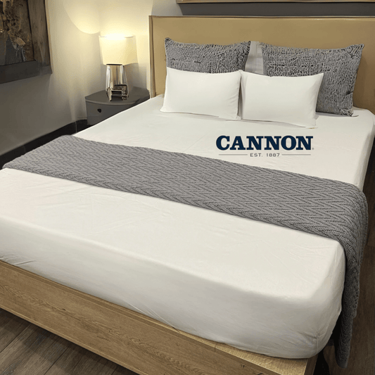 CANNON WOVEN KNITTED ZELTA THROW BLANKET GREY