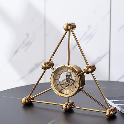 TRIANGULAR GOLD CLOCK