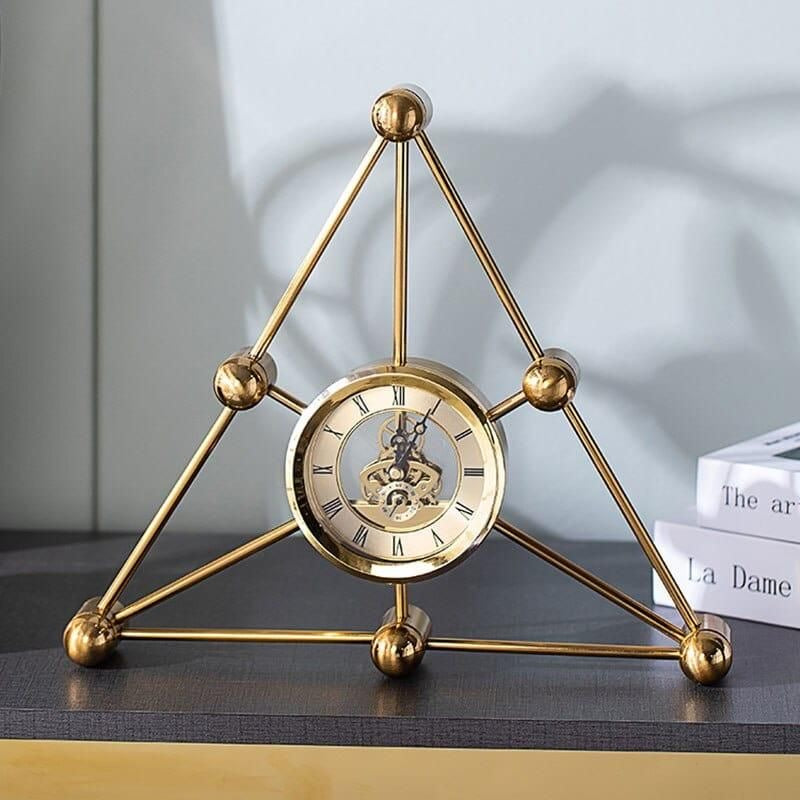 TRIANGULAR GOLD CLOCK