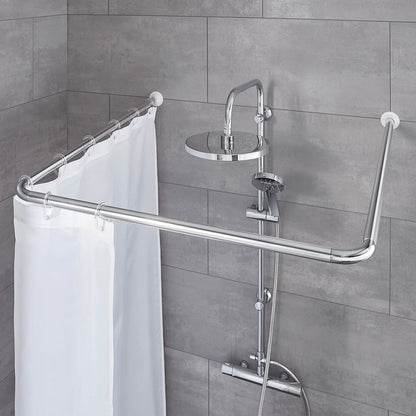 ALAMINUM ROD U-SHAPED SHOWER CURTAIN