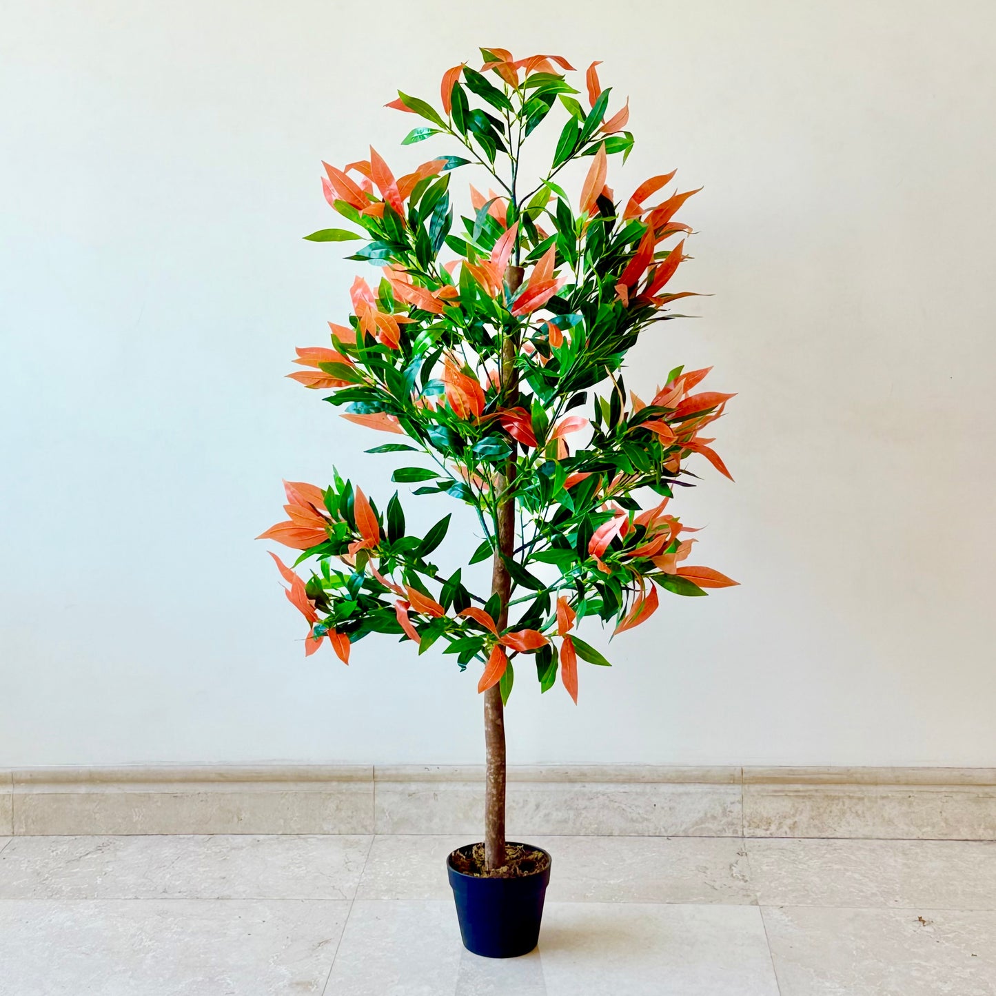 ARTIFICIAL LEAF FICUS TREE RED AND GREEN