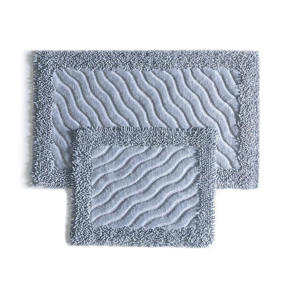 BST 100% COTTON WAVES BATHMAT SET 2 PIECE