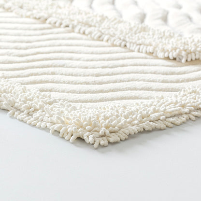 BST 100% COTTON WAVES BATHMAT SET 2 PIECE