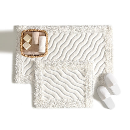 BST 100% COTTON WAVES BATHMAT SET 2 PIECE